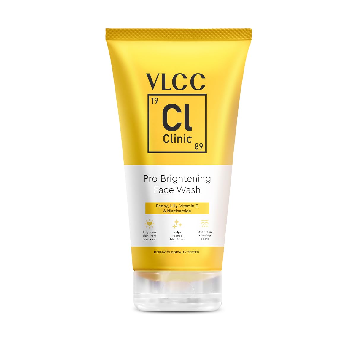 VLCC Clinic Pro Brightening Face Wash - 150ml | Brightens skin for a luminous glow | Removes spots and blemishes | Vitamin C, Niacinamide, Peony and Lily Extracts