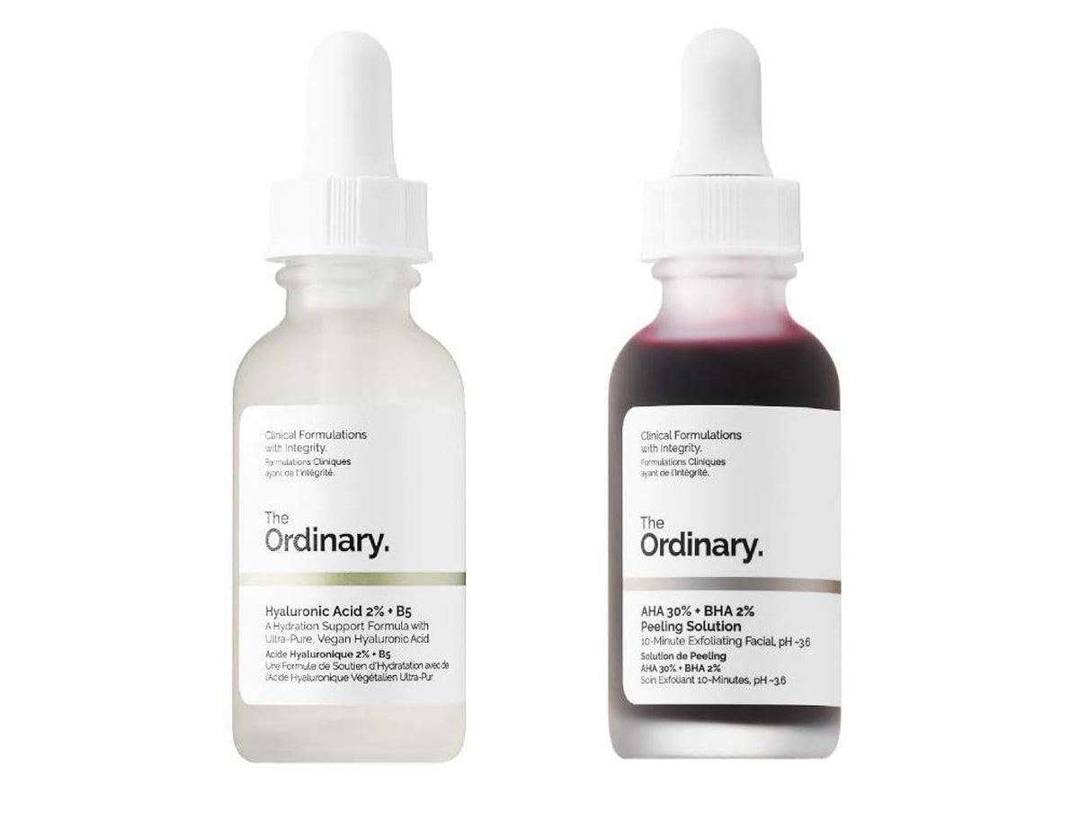 The Ordinary AHA 30% + BHA 2% Peeling Solution and Hyaluronic Acid 2% with B5
