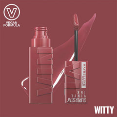 Maybelline New York Super Stay Vinyl Ink Longwear Transfer Proof Gloss Lipstick, 40 WITTY