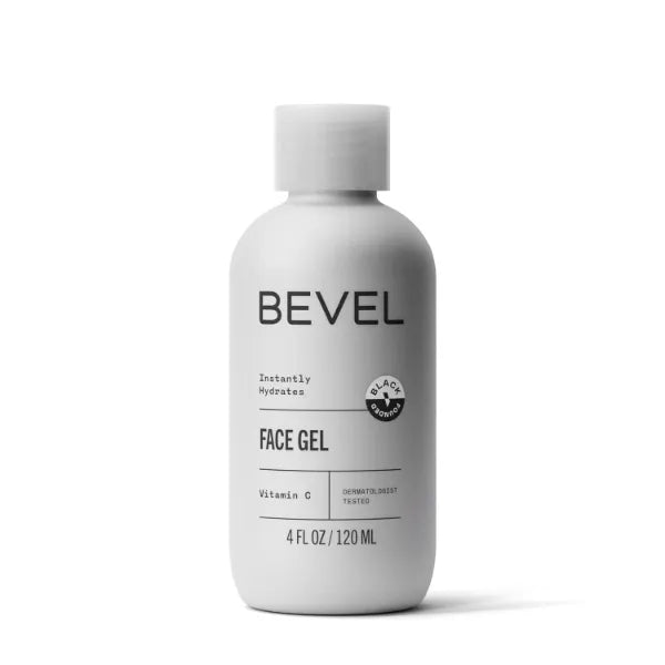 Bevel Face Gel Moisturizer for Men with Vitamin C and Tea Tree Oil, Clear, Lightweight Face Lotion Gel, Improves Dry, Oily and Sensitive Skin, 4 Fl Oz