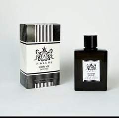 Homme Intense Scent by D'Azure Fragrance For Men 100ml Top Notes are Cinnamon Nutmeg Cardamom and Grapefruit with Lavender Licorice Sandalwood Amber Patchouli and Haitian Vetiver as other Notes