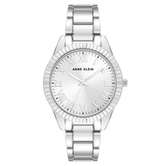 Anne Klein Round Analog Watch for Women, 36 mm Size, Silver