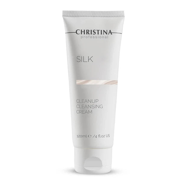 Christina Cosmetics Silk CleanUp Cleansing Cream 120ml – Oil-Free Gel Face Cleanser & Makeup Remover for Dry & Sensitive Skin – Soothing, Hydrating 24H Care Facial Wash