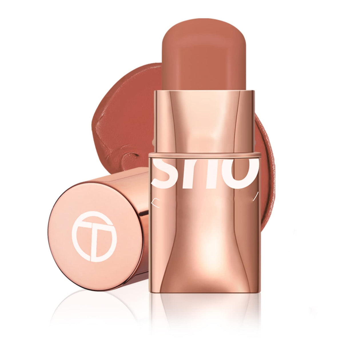 HONPOLO Blush Cream Repair Capacity Brighten Complexion Natural Nude Makeup Blush Stick Nude Makeup, Contouring and Highlighting, Improves Complexion, Waterproof Mousse Texture Long-Lasting (#1)