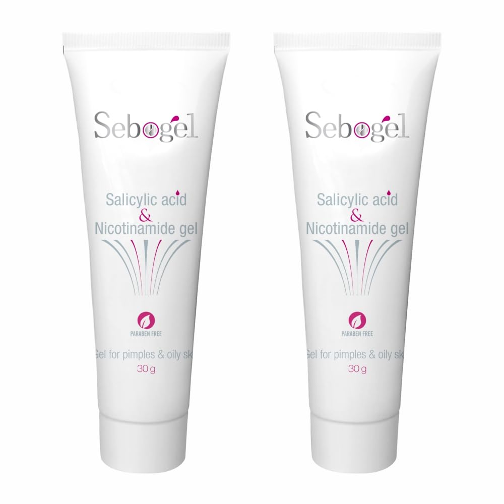 Sebogel Salicylic Acid & Nicotinamide Gel for Pimples and Oily Skin, 30gm - Pack of 2
