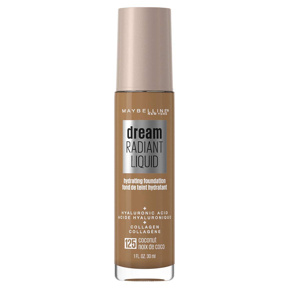 MAYBELLINE New York Dream Radiant Liquid Medium Coverage Hydrating Makeup, Lightweight Liquid Foundation, Coconut, 1 Count