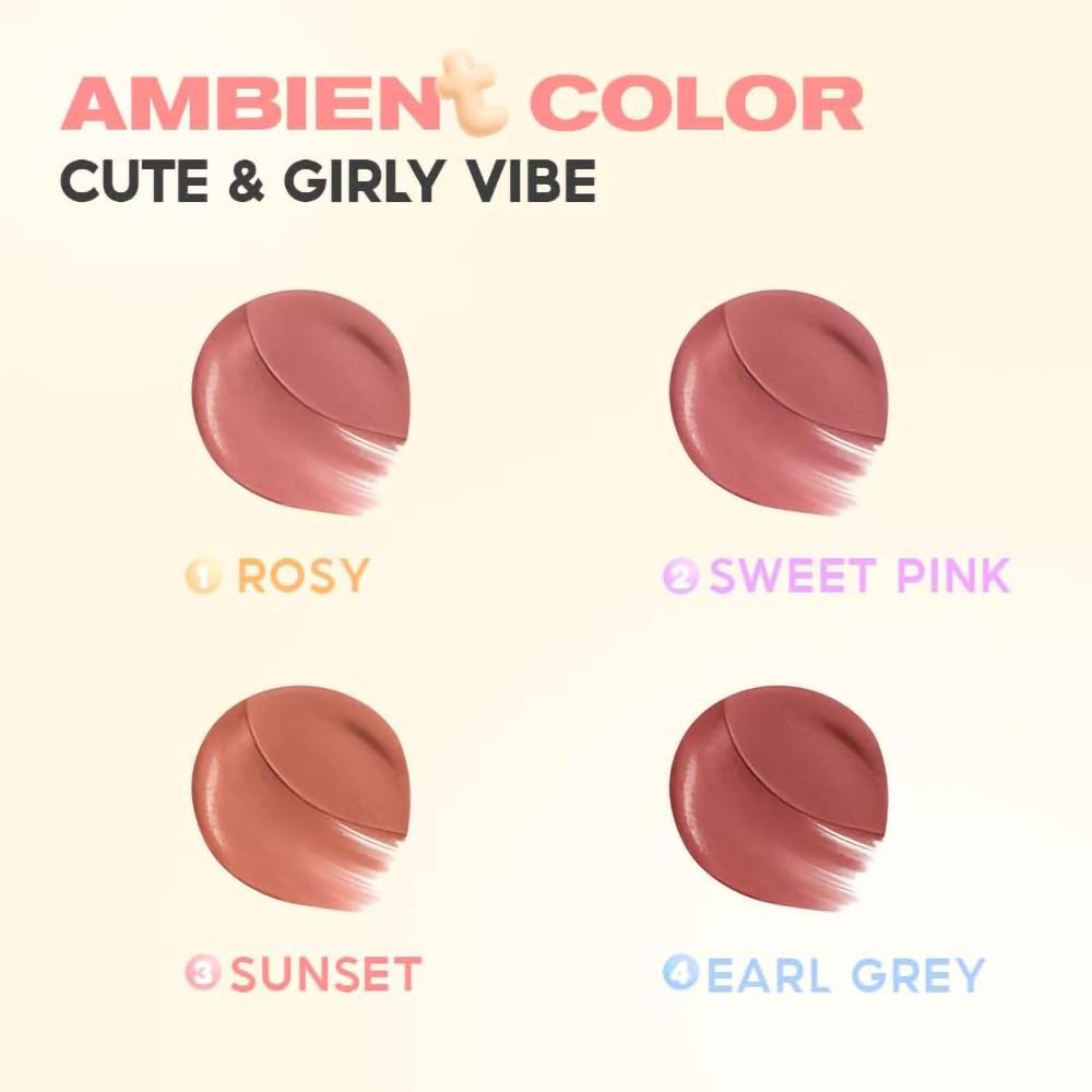 KASTWAVE Cheek Lip Cream Blush, Cream to Gel Blush for Cheeks Eyes Lips Tint (03 SUNSET, 2.5g)