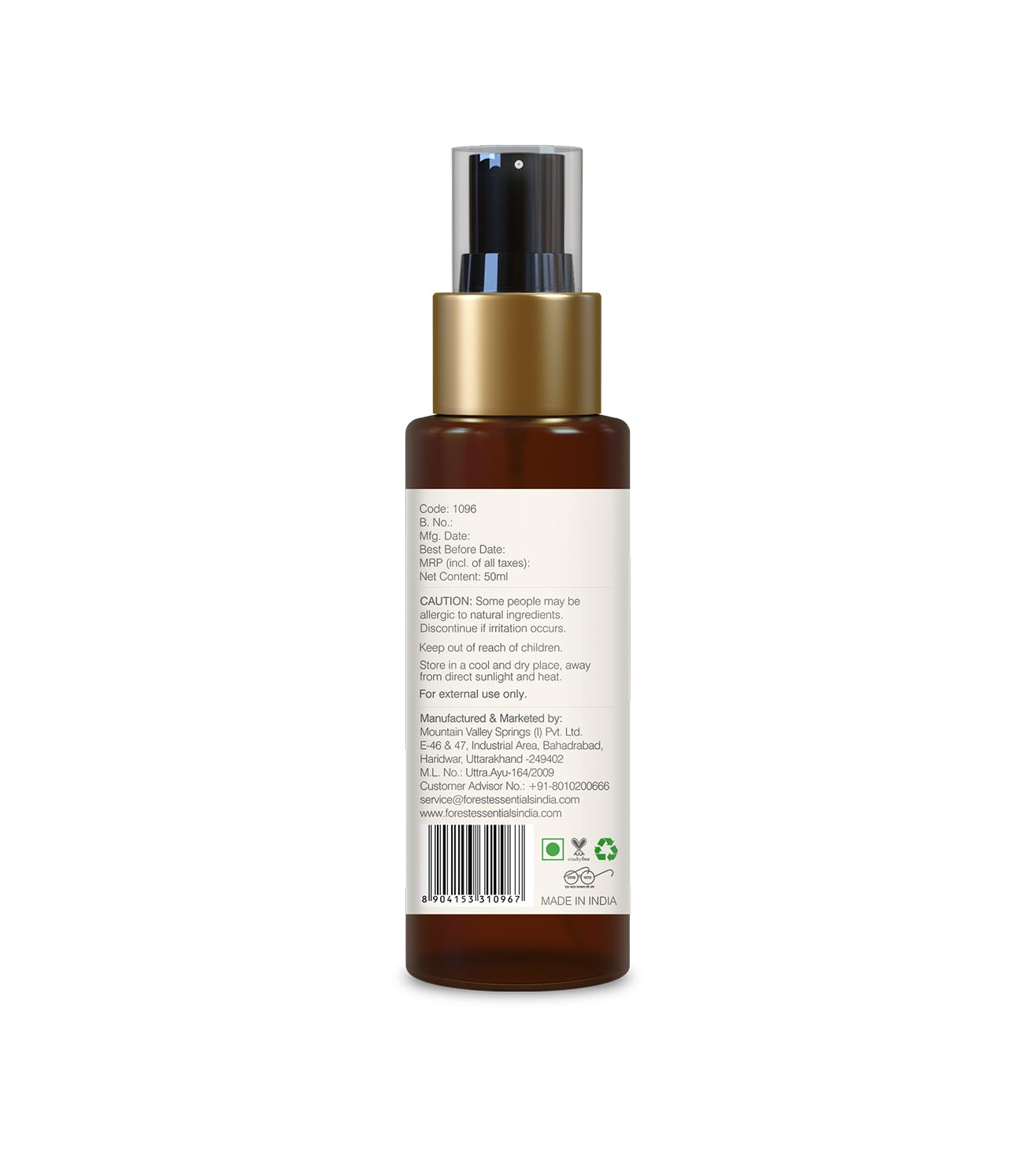 Forest Essentials Travel Size Body Mist Parijat | Natural & Hydrating Body Spray For Men & Women | Luxury Deep Floral Fragrance | 50 ml