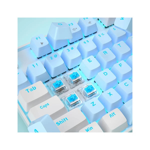 MageGee Mk-Storm Wired Blue Backlit Mechanical Keyboard with White Blue Switch