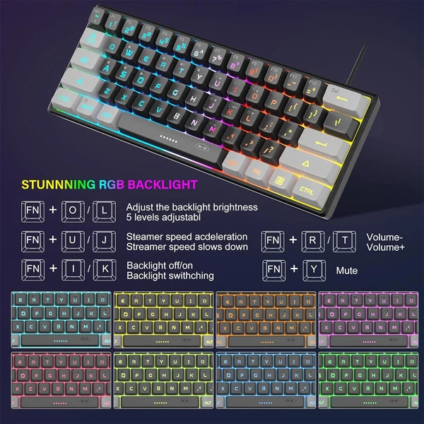 MageGee TS91 Wired Membrane RGB Gaming Keyboard