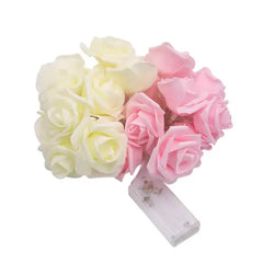 PATPAT LED Foam Flower Fairy Lights with Battery, USB, and Remote Control - Ideal for Valentine's Day, Weddings, and Festive Decorations White