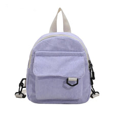 FAIOROI Travel Mini Backpack for Women – Cute Corduroy Cosmetic Bag, Versatile Schoolbag with Adjustable Shoulder Straps, Fashionable Design