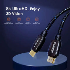 Mowsil 8K HDMI to HDMI 2.1V Cable Ultra High Speed 48Gbps HDMI Video Cable (1.8 Meter)