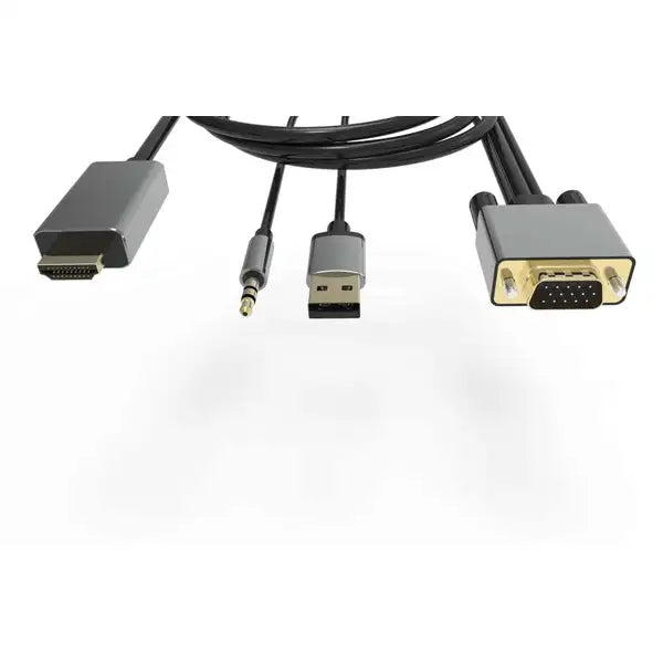 Mowsil VGA to HDMI Cable with Audio, FHD 60Hz, DisplayPort to VGA Cable (2 Meter)