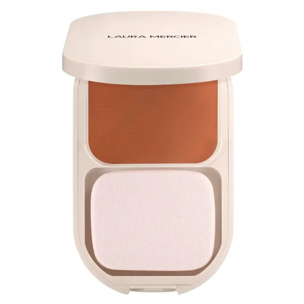 Laura Mercier Real Flawless Feather Matte Powder Foundation, Sheer to Medium Coverage, 16 HR Fade-Proof Wear, Hydration & Shine Control, Weightless Face Powder Compact, Hyaluronic Acid Infused