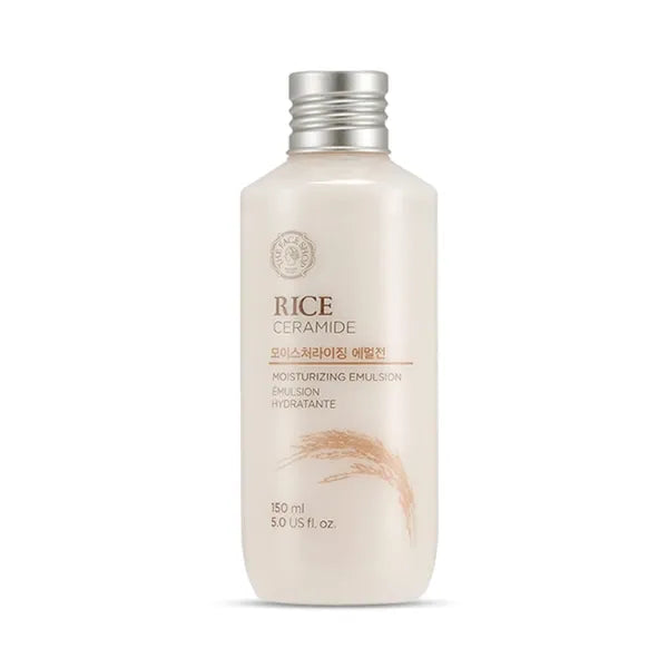 THE FACE SHOP Rice Ceramide Moisturizing Emulsion, Hydrating with Rice Water, Targets Dryness, Strengthens Skin Barrier, Lightweight, Korean Skin Care, 5.0 fl. Oz