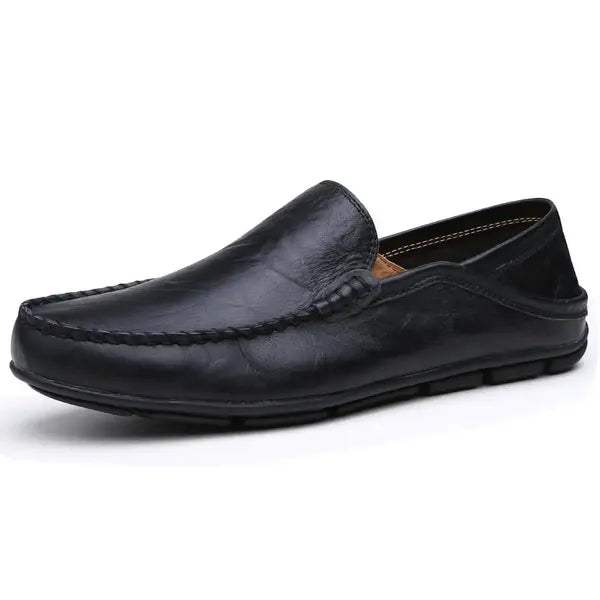 Men's Casual Loafers Slip On Leather Shoes Male Lightweight Driving Shoes Moccasins Classic Penny Loafer Flats Boat Shoes Outdoor Walking Shoes