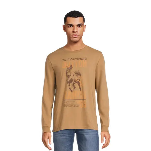 Yellowstone Men's and Big Men's Graphic Tee with Long Sleeves
