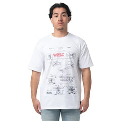 WeSC Men's Mason Short Sleeve Enzyme Washed Tee Palm Logo