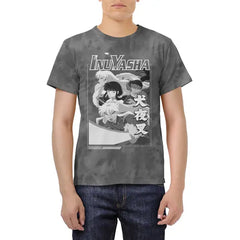 Inuyasha Men's & Big Men's Tie Dye Anime Graphic Tee Shirt