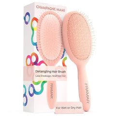 FRAMAR Chocolate Hair Brush Detangler, Wet Hair Brushes For Women