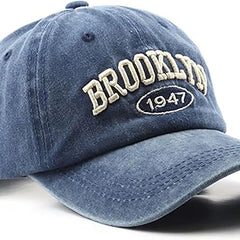 Brooklyn Cap Washed Vintage Baseball Cap Sun Hat for Men and Women