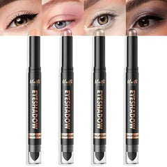 LANGMANNI 4Colors Dual Ended Cream Eyeshadow Stick Set Silky Smooth, Waterproof & Transfer Proof, Built in Blender Brush, All Day Matte & Shimmer Wear Eye Makeup