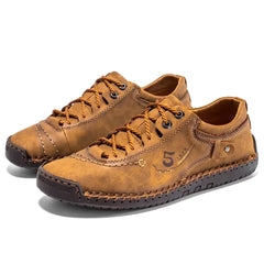 Flyland Men's Casual Leather Shoes Male Fashion Sneakers Handmade Moccasins Driving Flats For Men