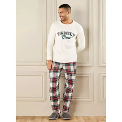 Typographic Applique Sweatshirt and Checked Pyjama Set