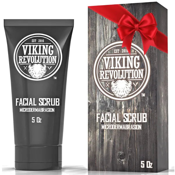 Viking Revolution Microdermabrasion Face Scrub for Men - Facial Cleanser for Skin Exfoliating, Deep Cleansing, Removing Blackheads, Acne, Ingrown Hairs - Men's Face Scrub for Pre-Shave