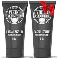 Viking Revolution Microdermabrasion Face Scrub for Men - Facial Cleanser for Skin Exfoliating, Deep Cleansing, Removing Blackheads, Acne, Ingrown Hairs - Men's Face Scrub for Pre-Shave