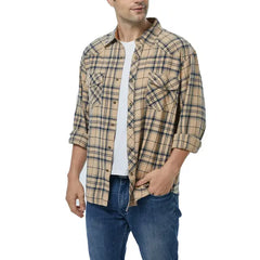 COEVALS CLUB Mens Flannel Long Sleeve Shirts Corduroy Lined Snap Button Up Cotton Western Plaid Shirts