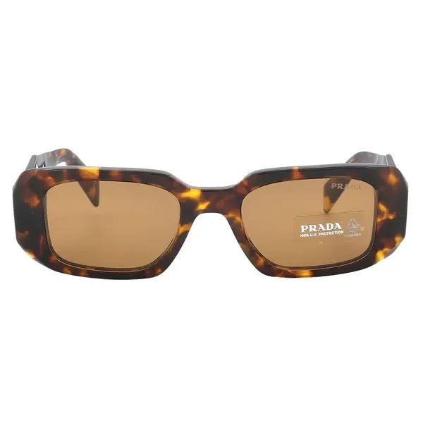 Prada PR 17WS Plastic Womens Rectangle Sunglasses Black 49mm Adult