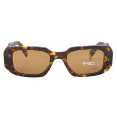 Prada PR 17WS Plastic Womens Rectangle Sunglasses Black 49mm Adult