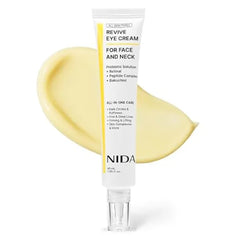 NIDA Revive Eye Cream For Face And Neck Probiotics Lystate Solution, Retinal, Peptide Complex, Bakuchiol Wrinkles, Fine Lines, Cell Turnover, Firm Skin Texture, Radiant Skin 1.35 fl. oz., 40ml