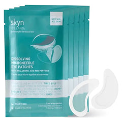 Skyn ICELAND Dissolving Microneedle Under Eye Patches with 39% Hyaluronic Acid and Peptides, No Slip Overnight Eye Mask for Fine Lines, Wrinkles and Hydration, Vegan For All Skin Types