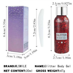 Huda Beauty TYTSPEASY Sparkling Glitter Eyeshadow & Body Gel 30ML Liquid For Nightclub & Stage Makeup Eye Brightener Blue Eyeshadow Brown Eyeshadow Hudabeauty Shimmering Eyeshadow Applicators Eye Black The Gold