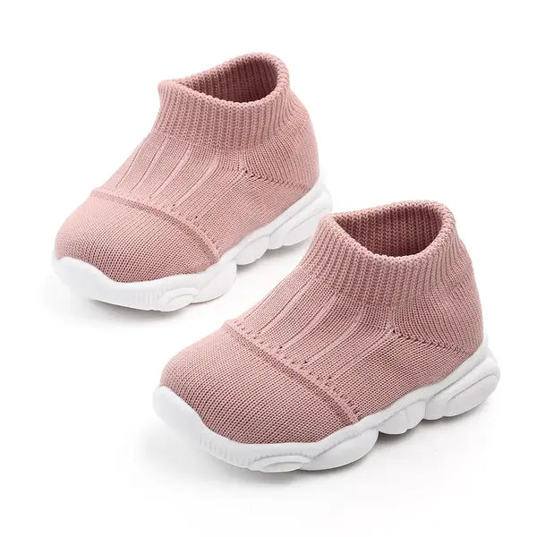 PATPAT Baby / Toddler Fashionable Solid Flyknit Athletic Walking Shoes Pink
