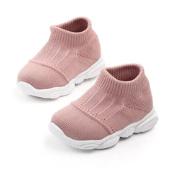 PATPAT Baby / Toddler Fashionable Solid Flyknit Athletic Walking Shoes Pink