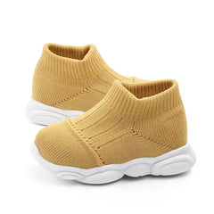 PATPAT Baby / Toddler Fashionable Solid Flyknit Athletic Walking Shoes Yellow