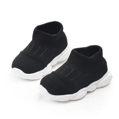 PATPAT Baby / Toddler Fashionable Solid Flyknit Athletic Walking Shoes Black