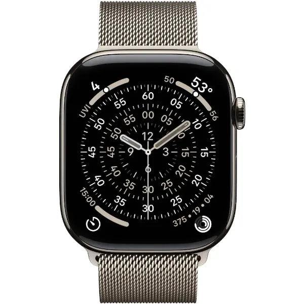 Apple Watch Series 11 - Health & Fitness Tracking - Natural Titanium with Natural Milanese Loop