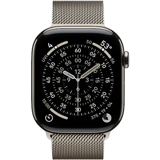 Apple Watch Series 11 - Health & Fitness Tracking - Natural Titanium with Natural Milanese Loop
