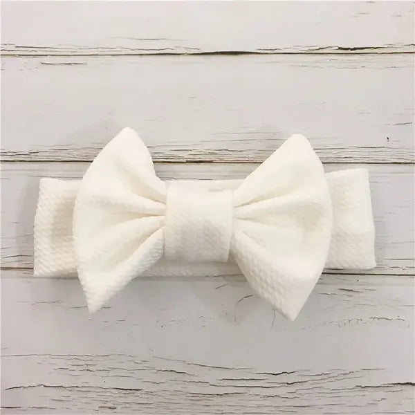 PATPAT Baby Solid Bowknot Headband share icon White