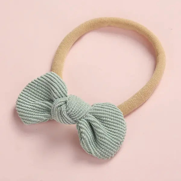 PATPAT Pretty Bowknot Solid Hairband for Girls share icon light green