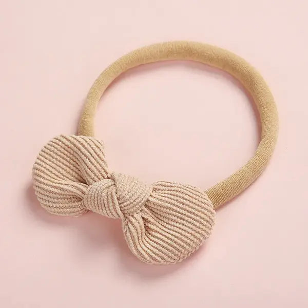 PATPAT Pretty Bowknot Solid Hairband for Girls share icon beige