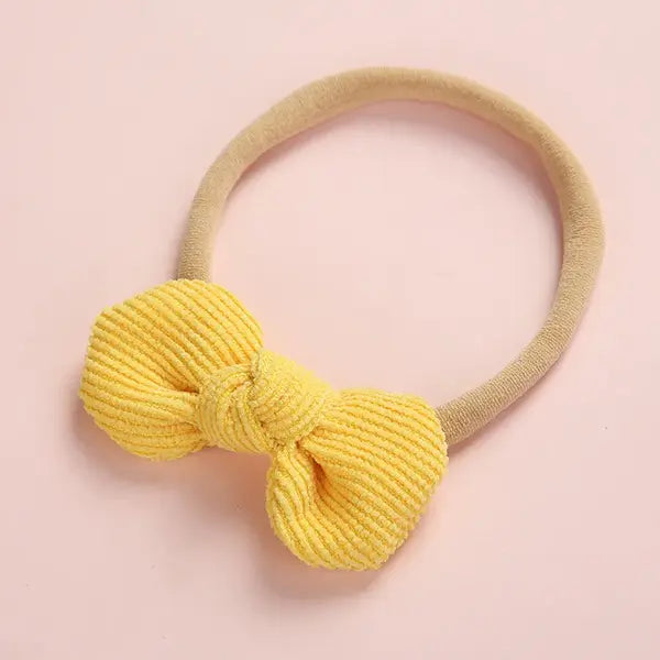 PATPAT Pretty Bowknot Solid Hairband for Girls share icon dark yellow