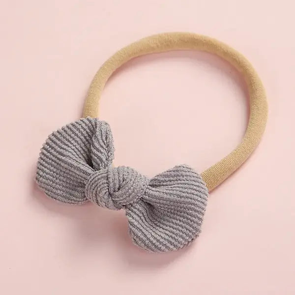 PATPAT Pretty Bowknot Solid Hairband for Girls share icon grey