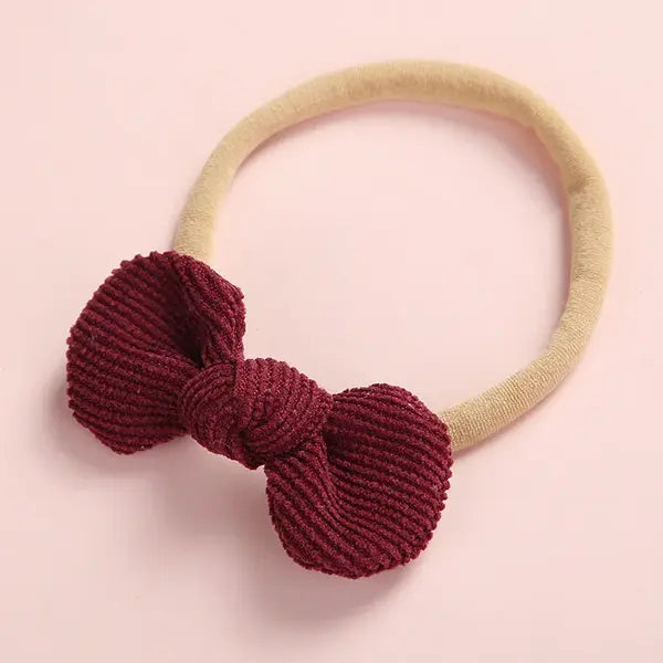 PATPAT Pretty Bowknot Solid Hairband for Girls share icon burdundy