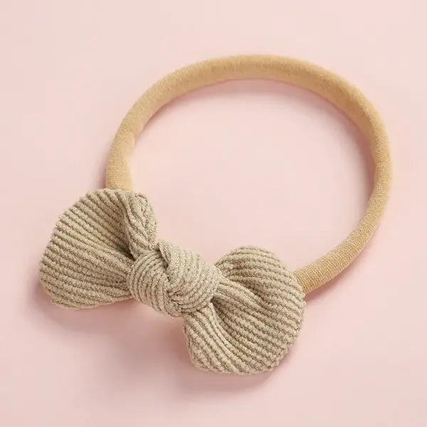 PATPAT Pretty Bowknot Solid Hairband for Girls share icon light khaki